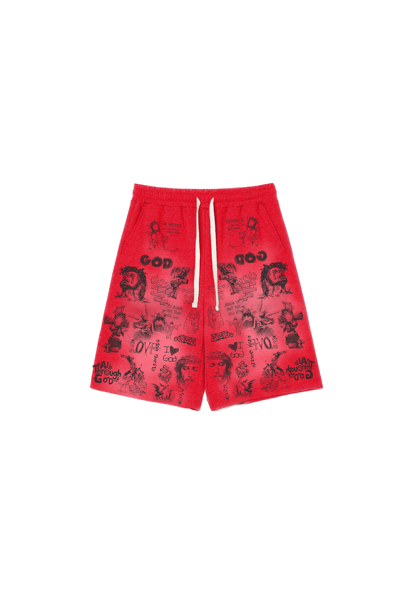 Red Graffiti Shorts
