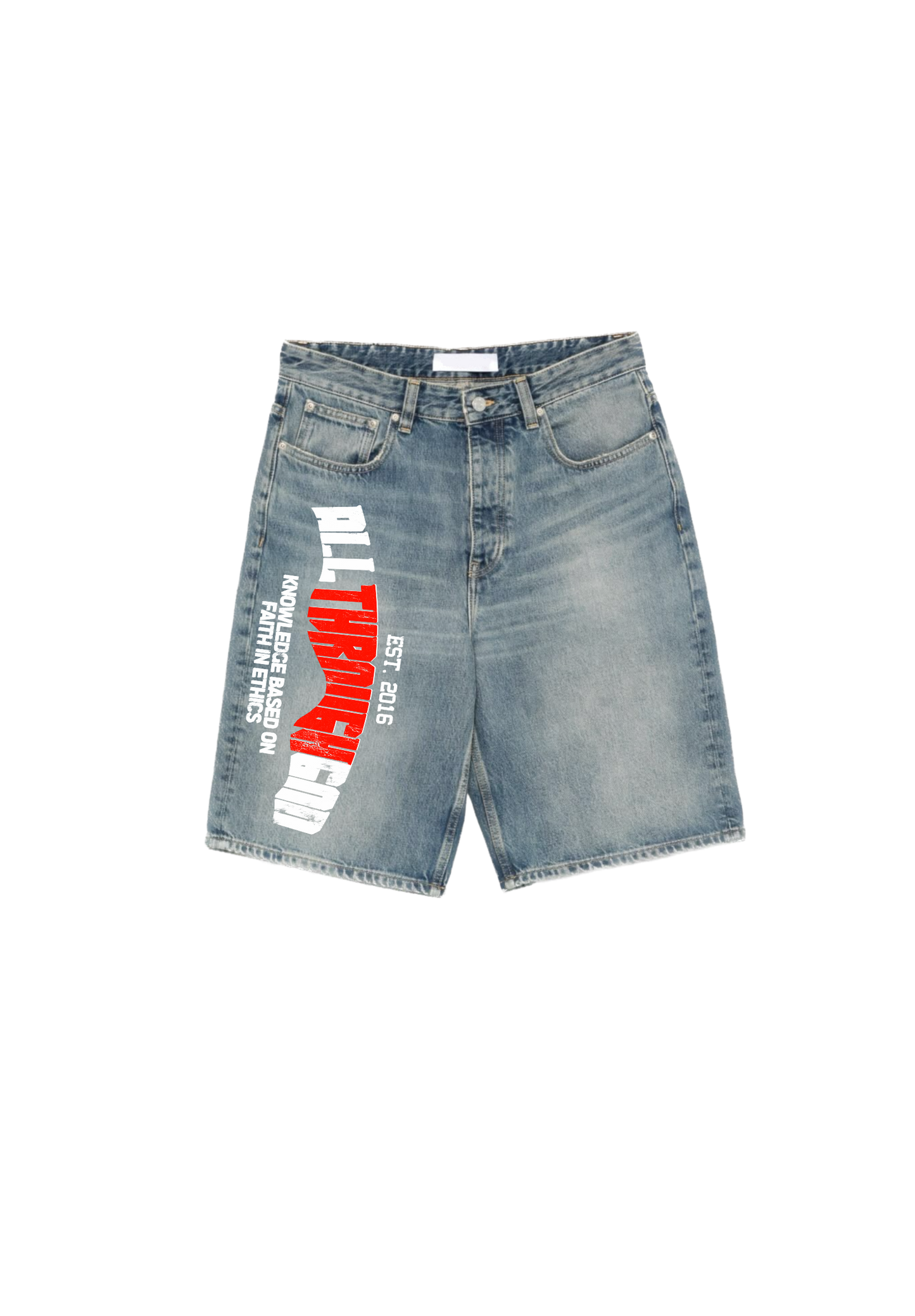 Denim Shorts (Red/White)
