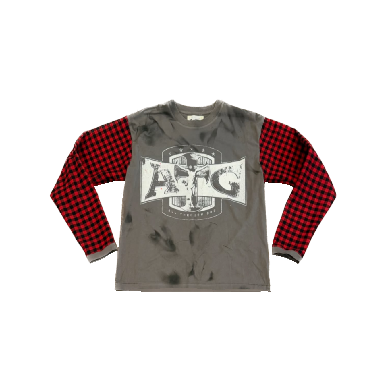 Plaid Longsleeve Tee (Red/Grey)