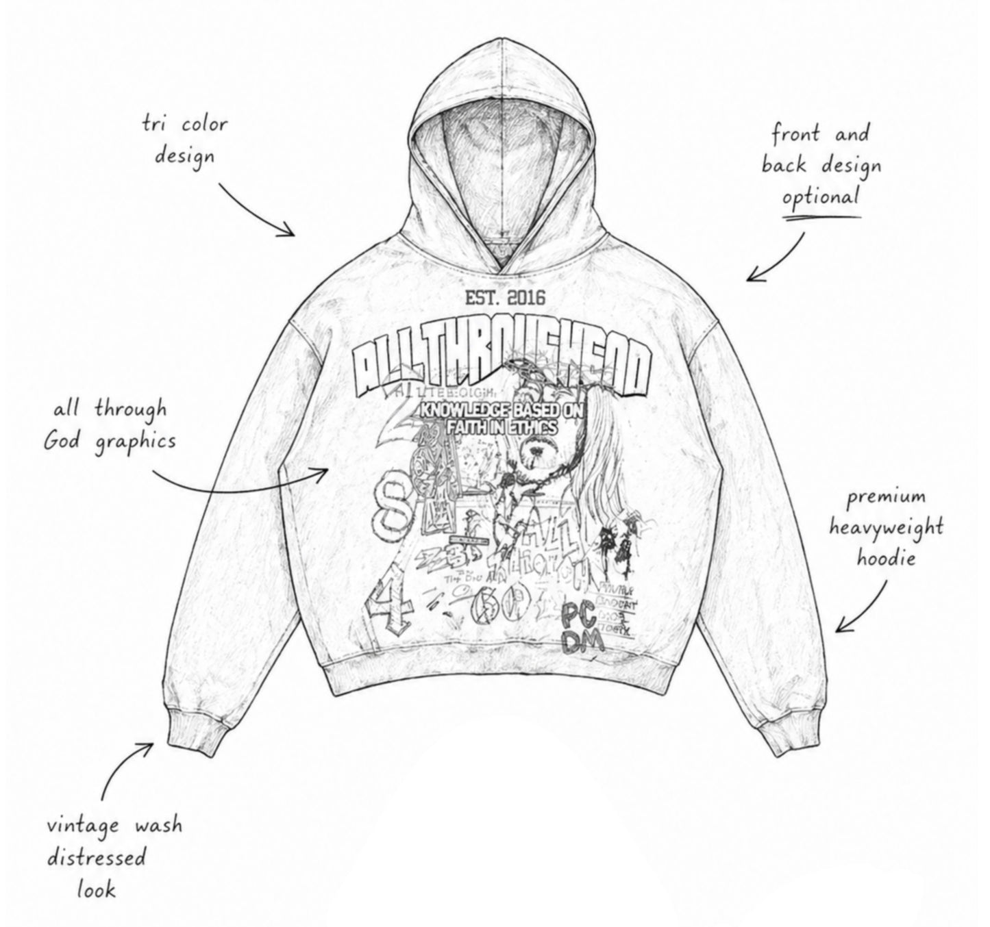 Grey Pull-Over Hoodie