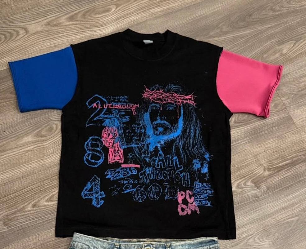 Black, Blue and Pink Tee