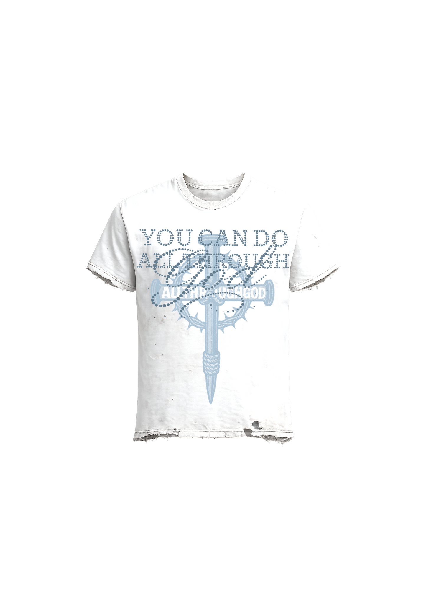 You Can Do AllThroughGod Tee (Blue)