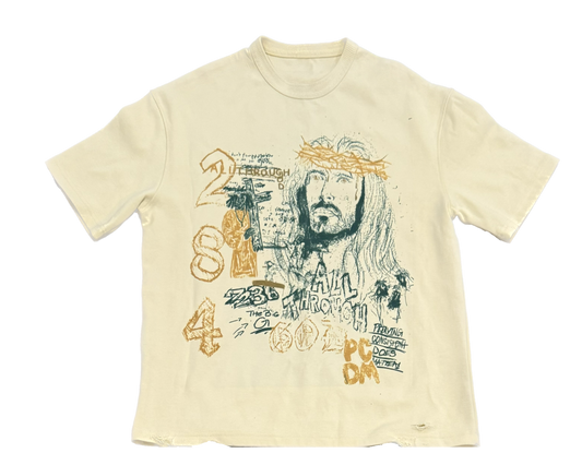 Cream Green & Gold Graphic Shirt