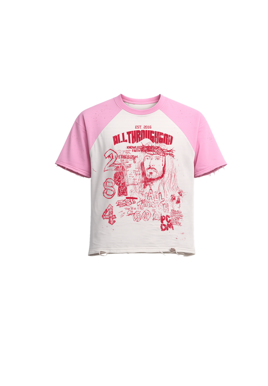 Pink & Creme Raglan Tee