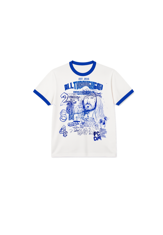 Graphic Ringer Tee (Blue)
