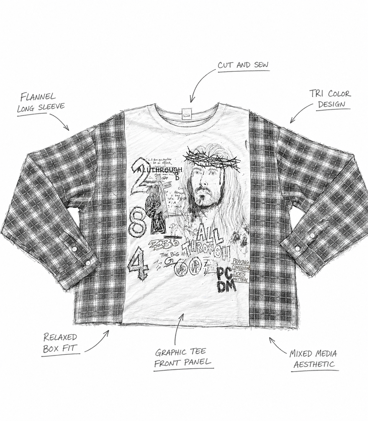 Flannel Cut & Sew Brown / Red