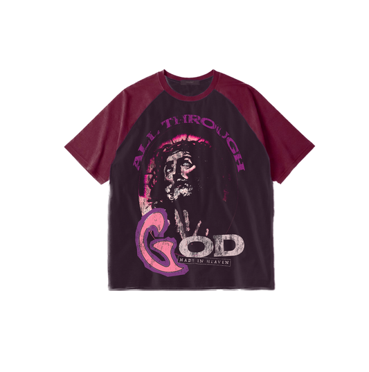 Purple AllThroughGod Cut & Sew Shirt