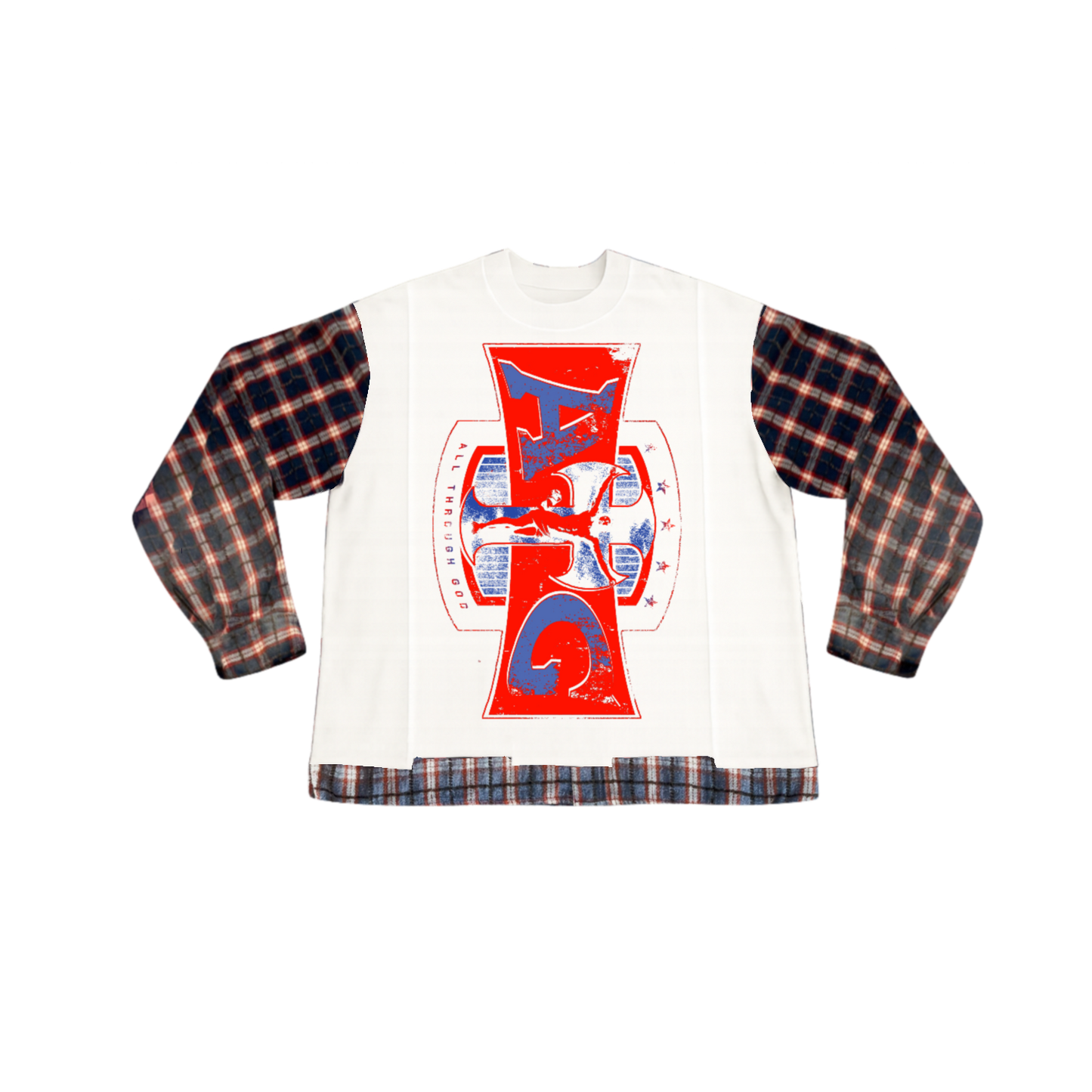 White/Red Flannel Cut & Sew