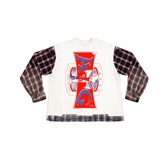 White/Red Flannel Cut & Sew