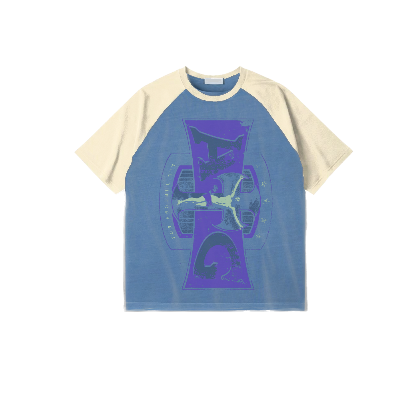 Blue/Cream Cut & Sew Tee