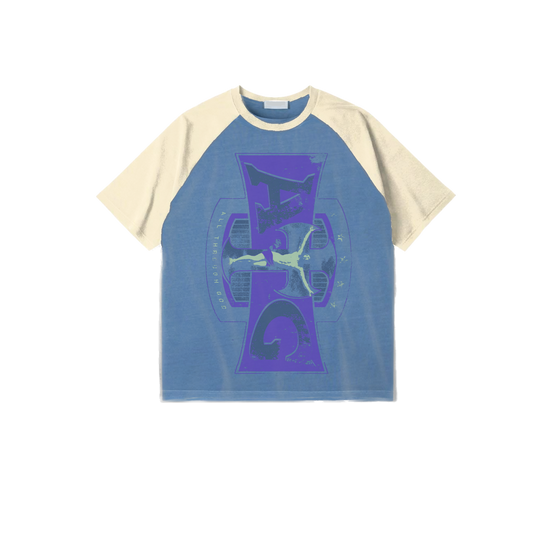 Blue/Cream Cut & Sew Tee