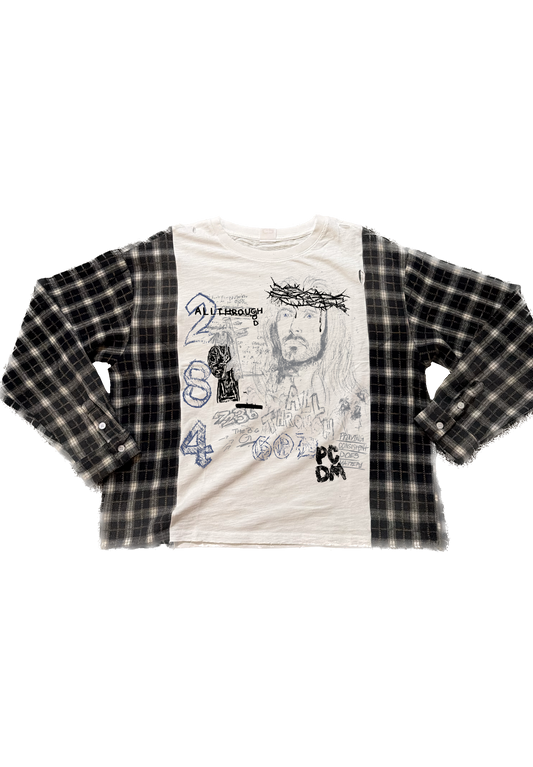 Flannel Cut & Sew Black/ White