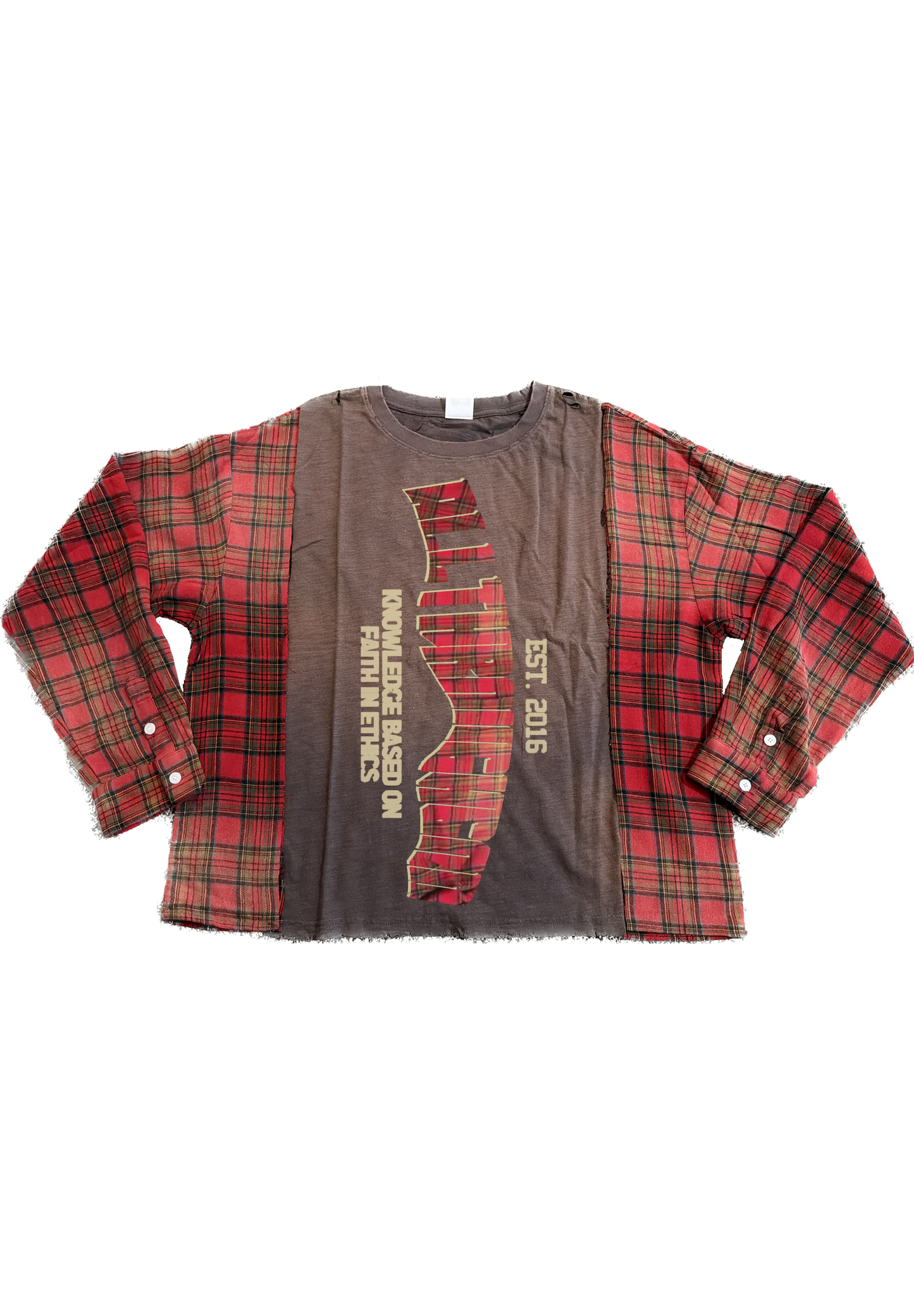 Flannel Cut & Sew Brown / Red