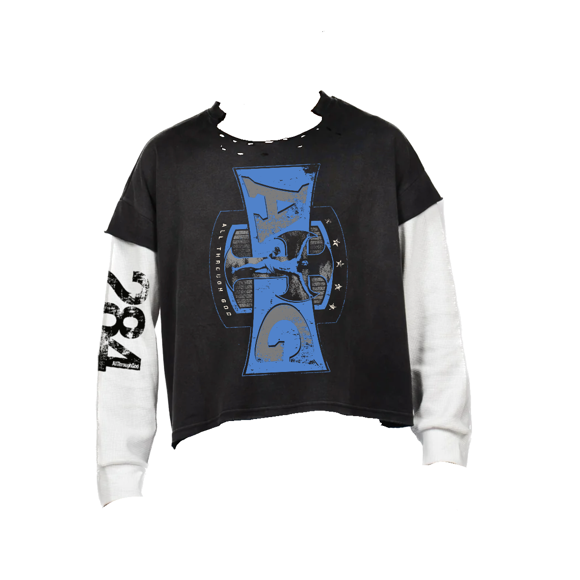 Distressed Neck Double Layer