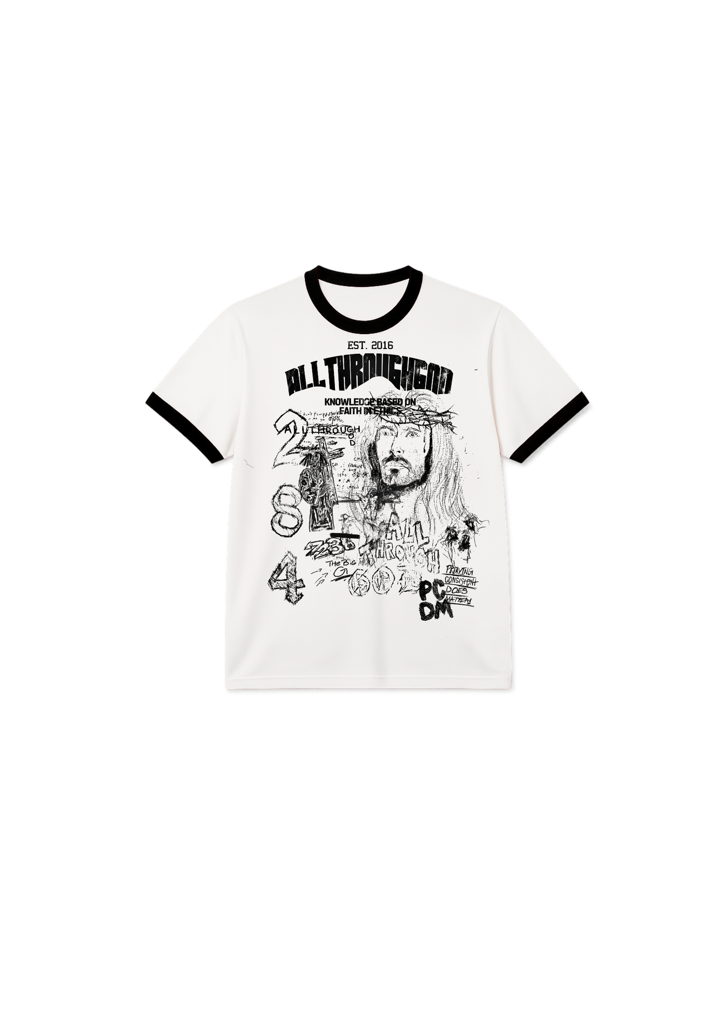 Graphic Ringer Tee (Black)