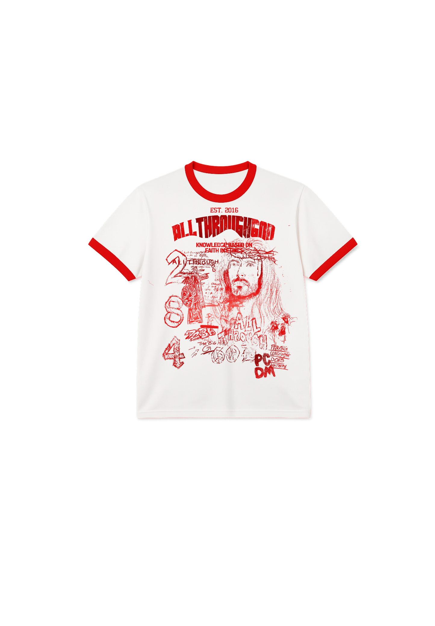 Graphic Ringer Tee (Red)