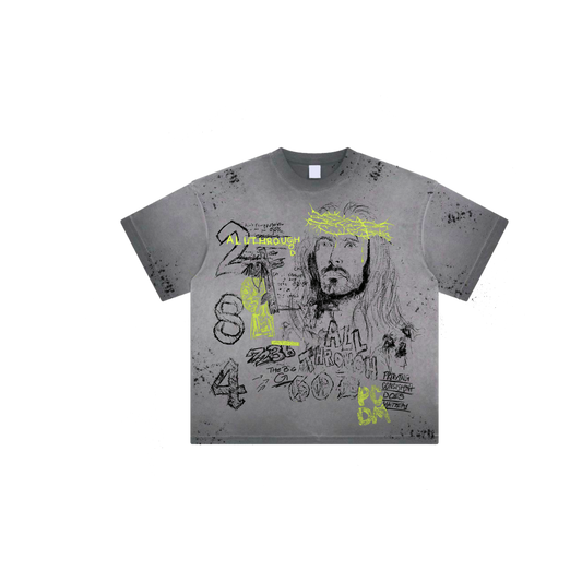 GREY WASHED T SHIRT