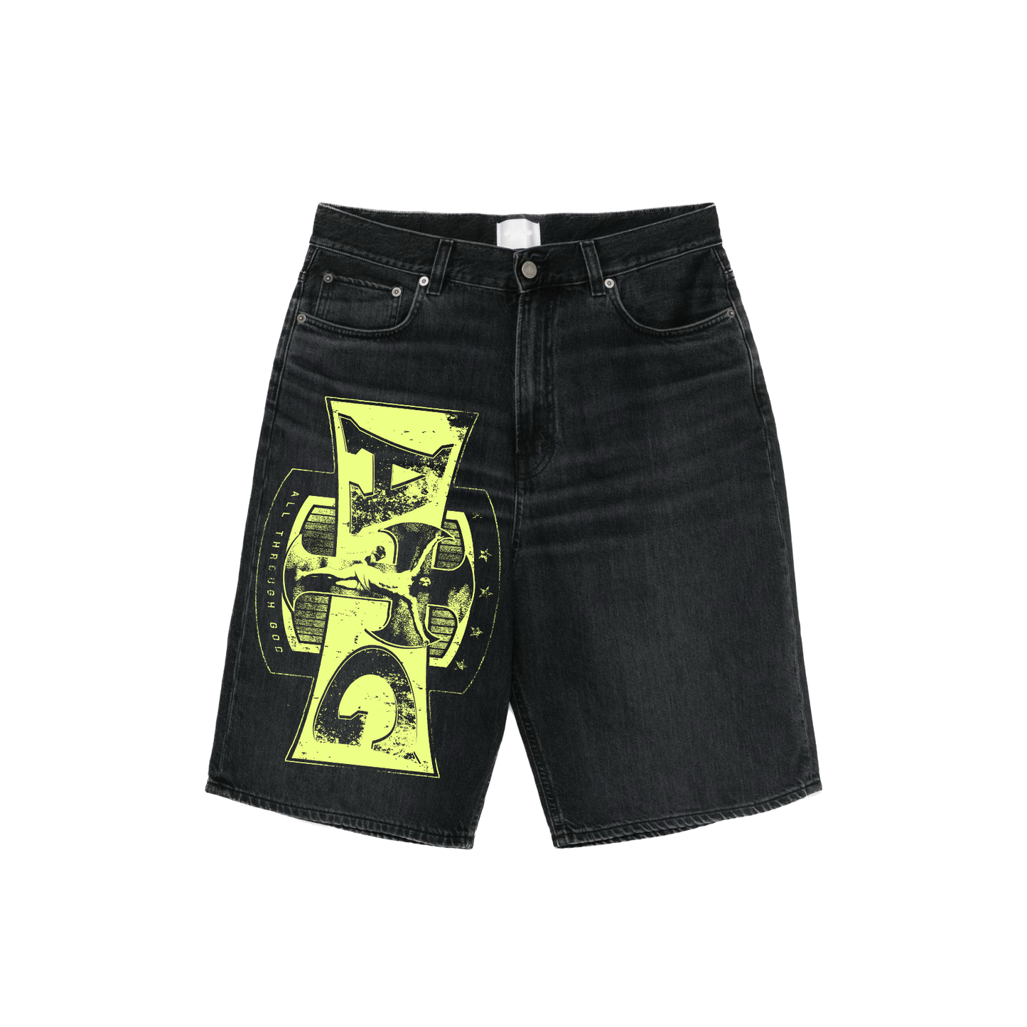 BLACK/NEON GREEN SHORTS