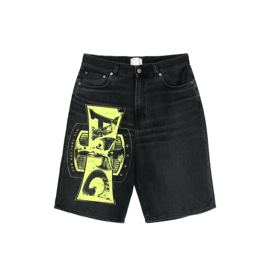 BLACK/NEON GREEN SHORTS