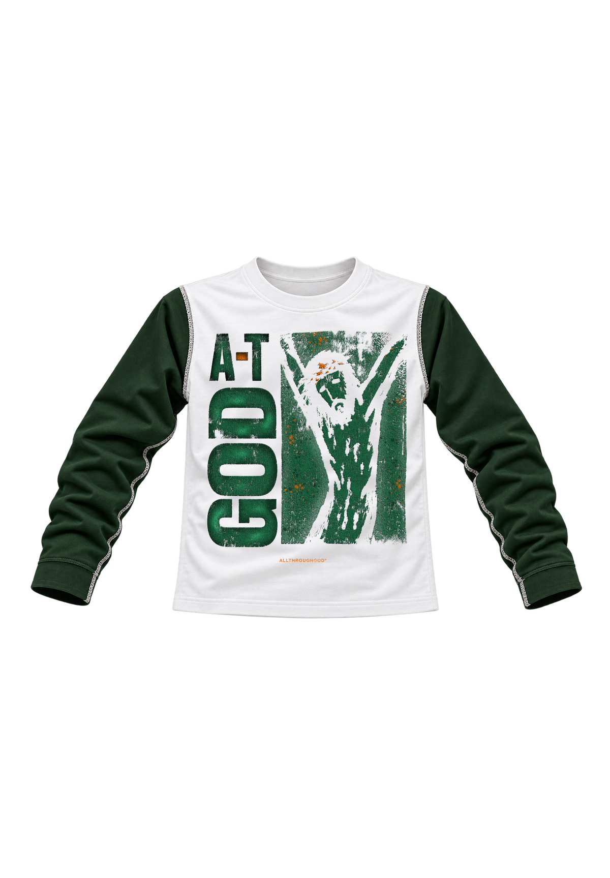 ATGod Faith Long Sleeve — White / Forest Green