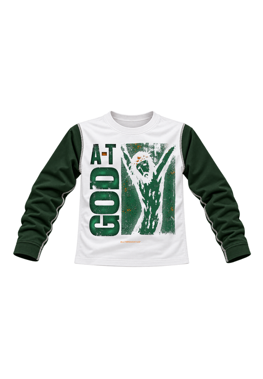 ATGod Faith Long Sleeve — White / Forest Green
